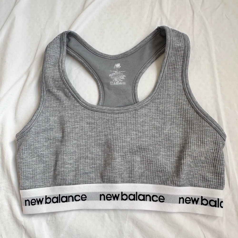 New Balance Heathered Gray Sports Bra